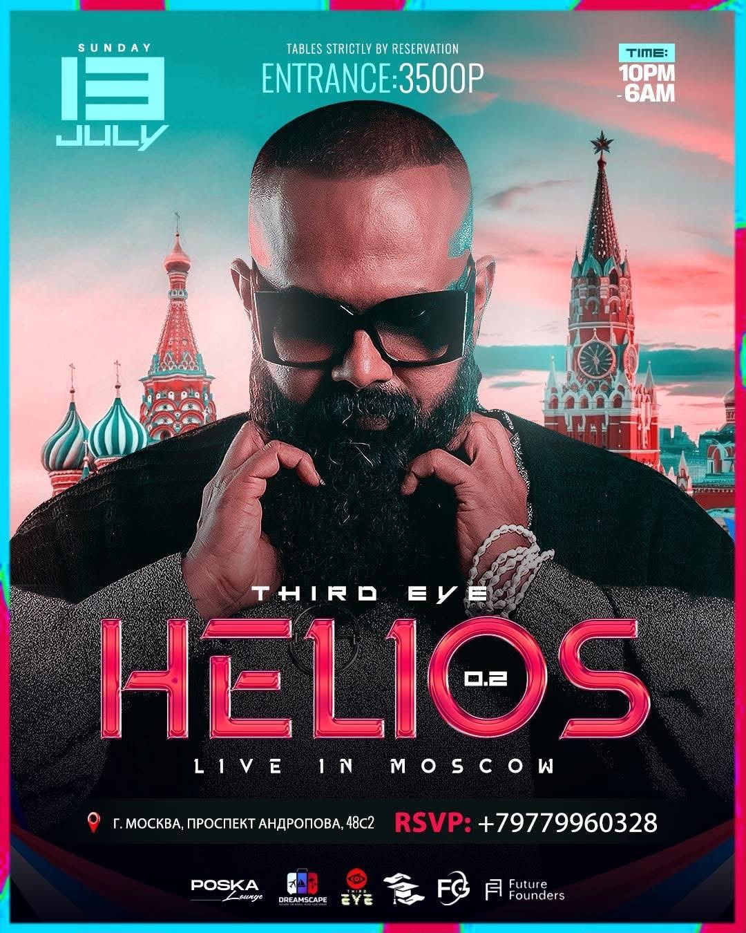 Helios, live in Moscow event poster